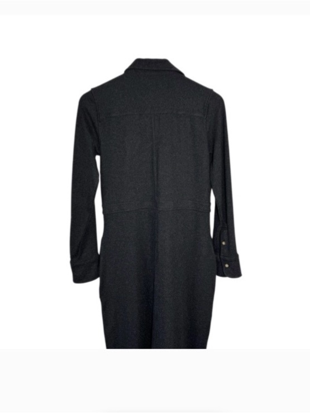 Faherty Black Button-Front Maxi Shirt Dress with Slit - Picture 3 of 5